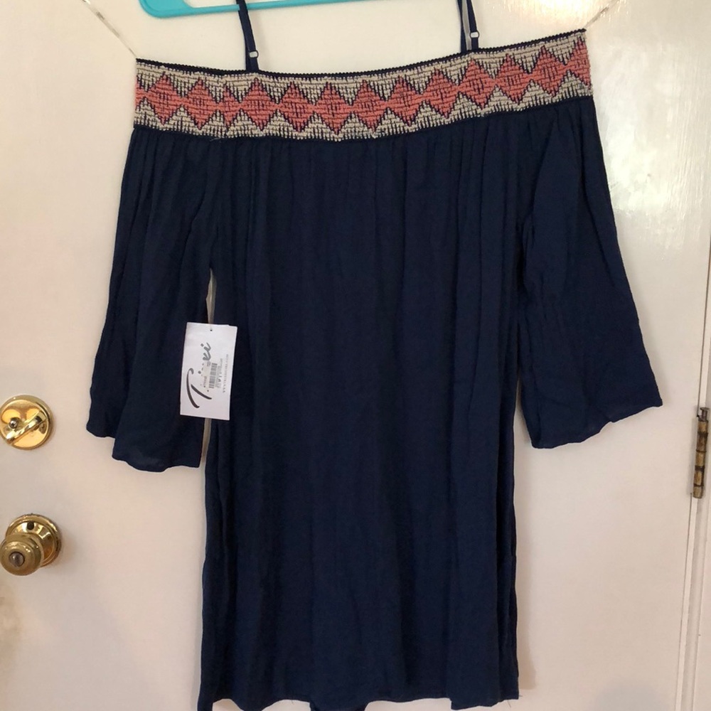 Cute off the shoulder dress with spaghetti straps